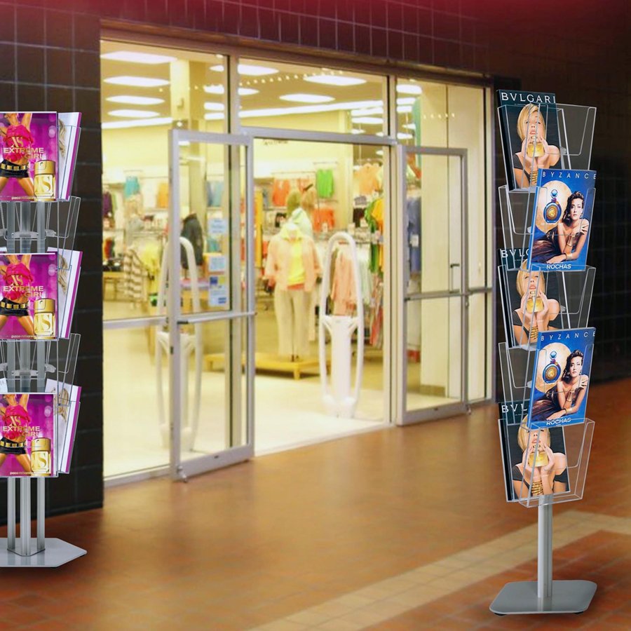 Brochurestand Duo, with 10 pcs. A4 acrylic holders