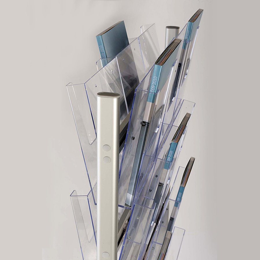 Ellipse Stand, single sided, with 12 A4 acrylic holders