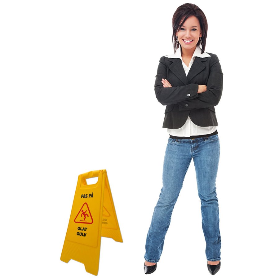 Caution Board, yellow, texted with 