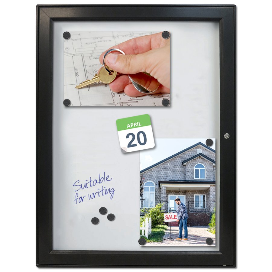 INFOBOX magnetic w/lock 4xA4 - Black