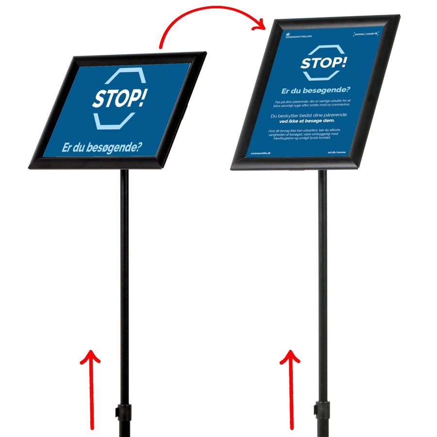 Infostand Telescopic Black  A4