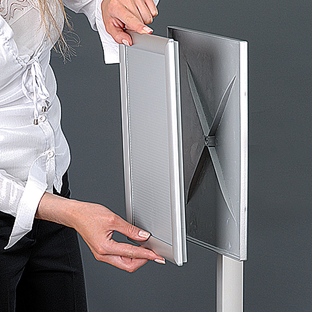 Free Standing Sign Holder, Flex, height adjustable, silver snap frame ...