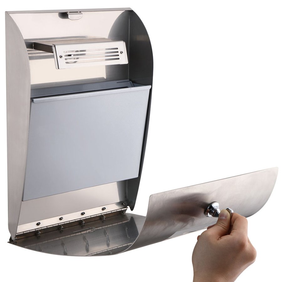 Ashtray, Convex, Brushed steel, Silver