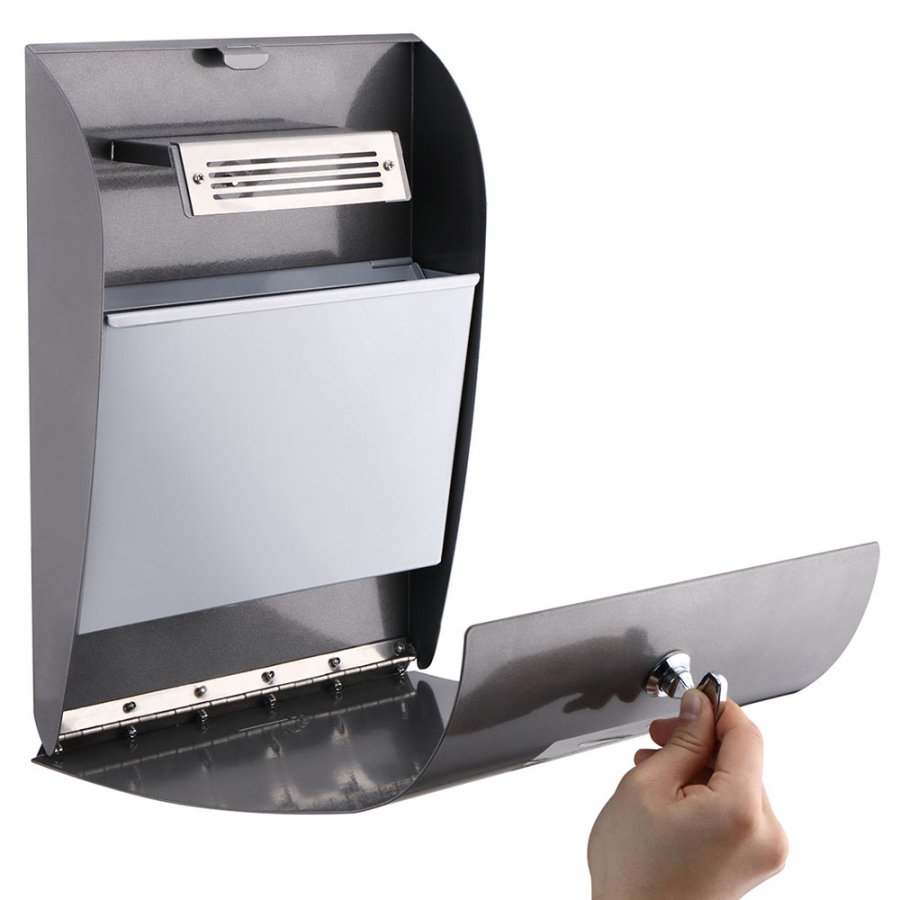 Cigarette Bin Convex, grey coated, 2,1 l