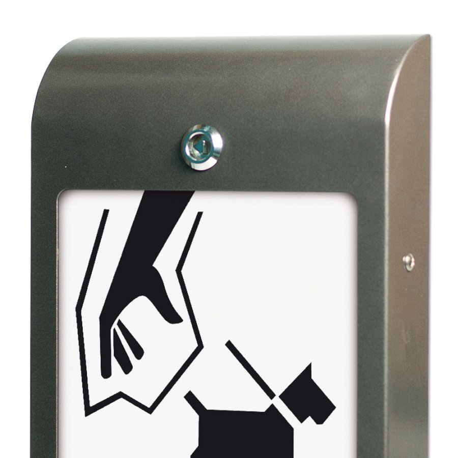 Dispenser for Dogbags, grey, with A4 info
