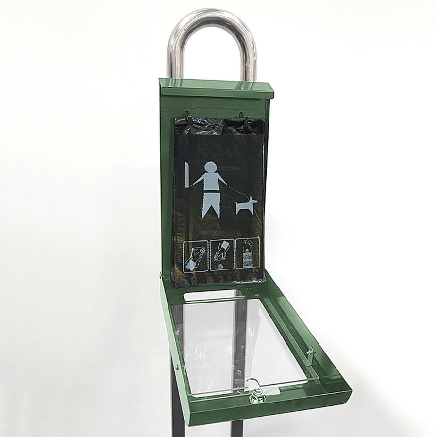Dispenser for Dogbags, green, with A4 info