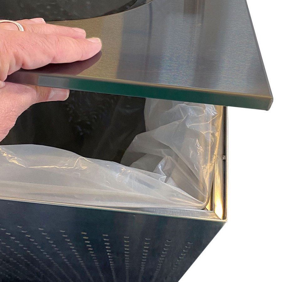 Waste Bin Stylish, RAL 9007, maxi 120 L