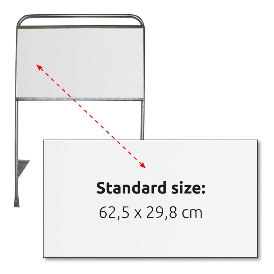 Top plate 62,5 x 29,8 cm, 3 mm PS, for Estate Sign Standard
