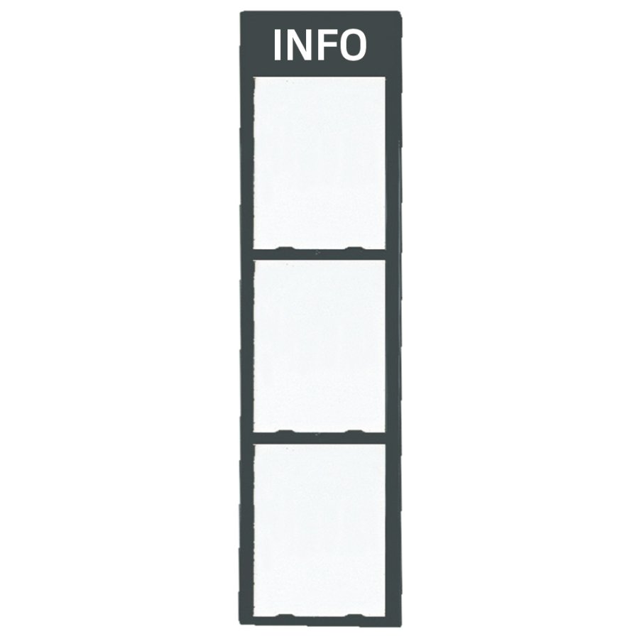 Info Module Board 3xA4 Charcoal RAL 7016