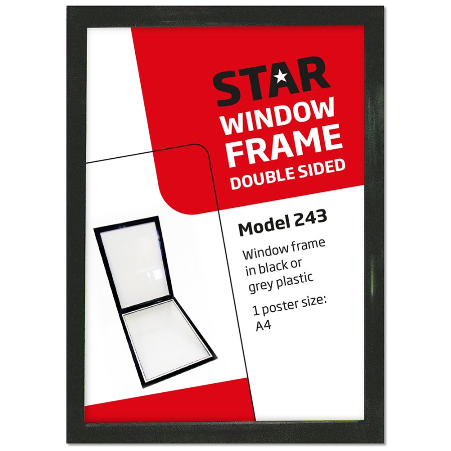 Double Sided Window Frame A4 Plast, Black
