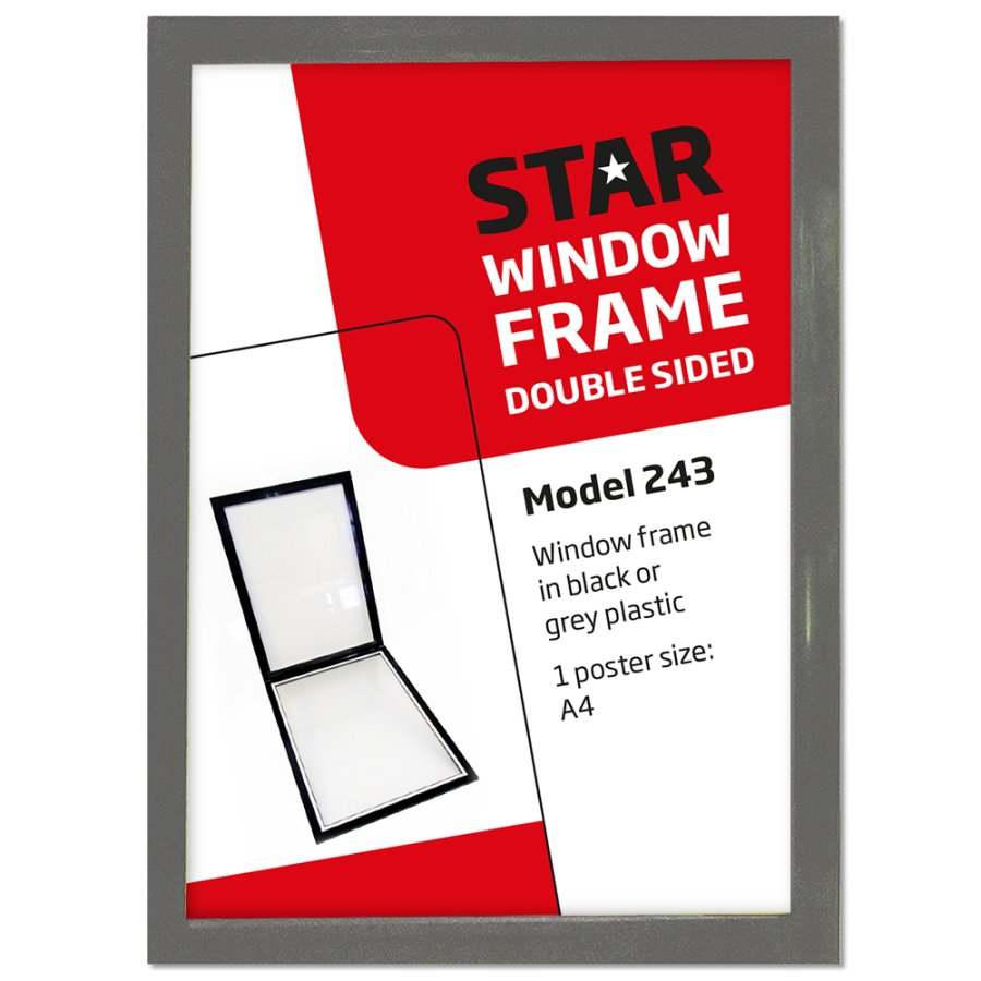 Double Sided Window Frame A4 Plast, Grey