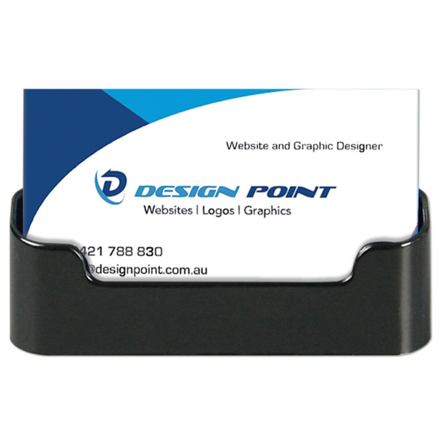 Business Card holder  - rounded -  horizontal - black