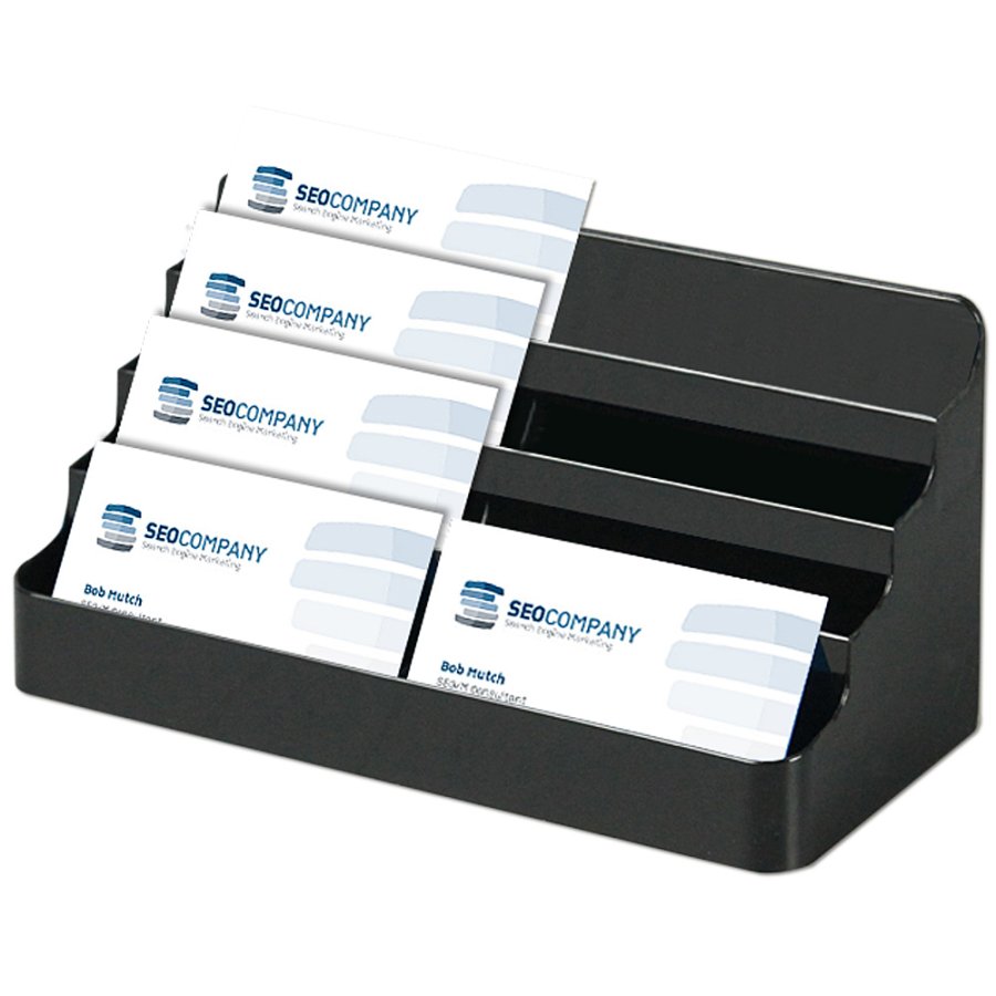 Business Card holder, 4x2 pcs. - horizontal - Black