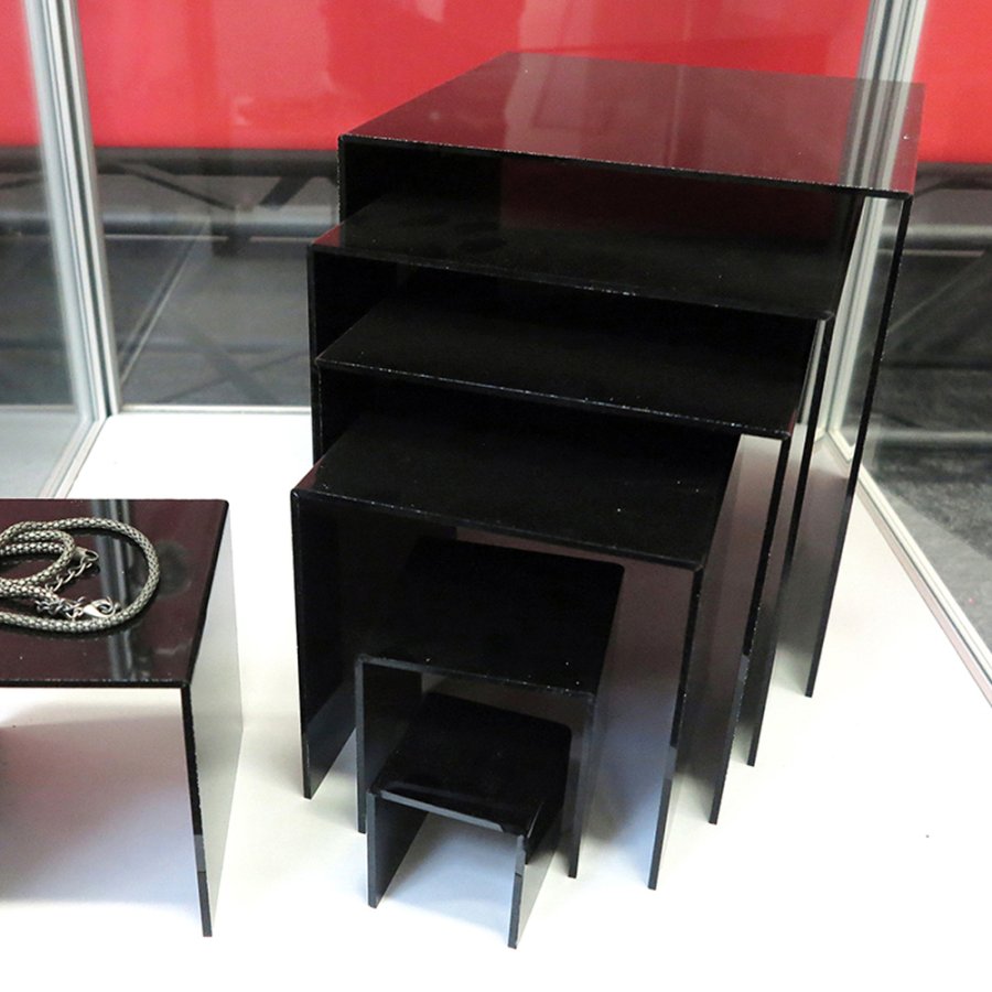 Nesting Shelves x 7, black acrylic