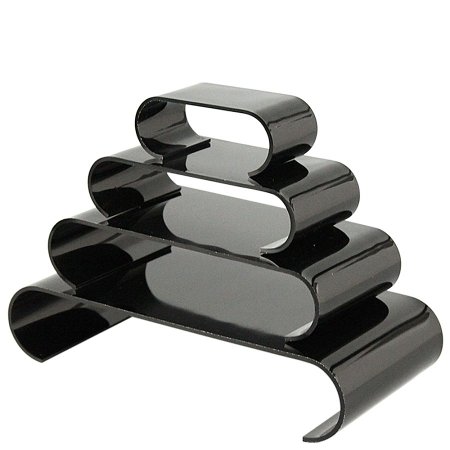 Nesting Shelves Rounded x 4, black, acrylic