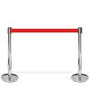 Crowd Barrier Belt, silver stand with 3 metres red belt #3