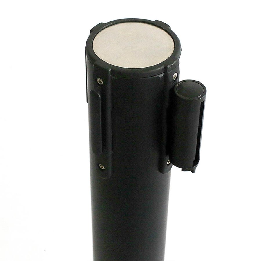 Crowd Barrier, black stand with black 3 meter belt