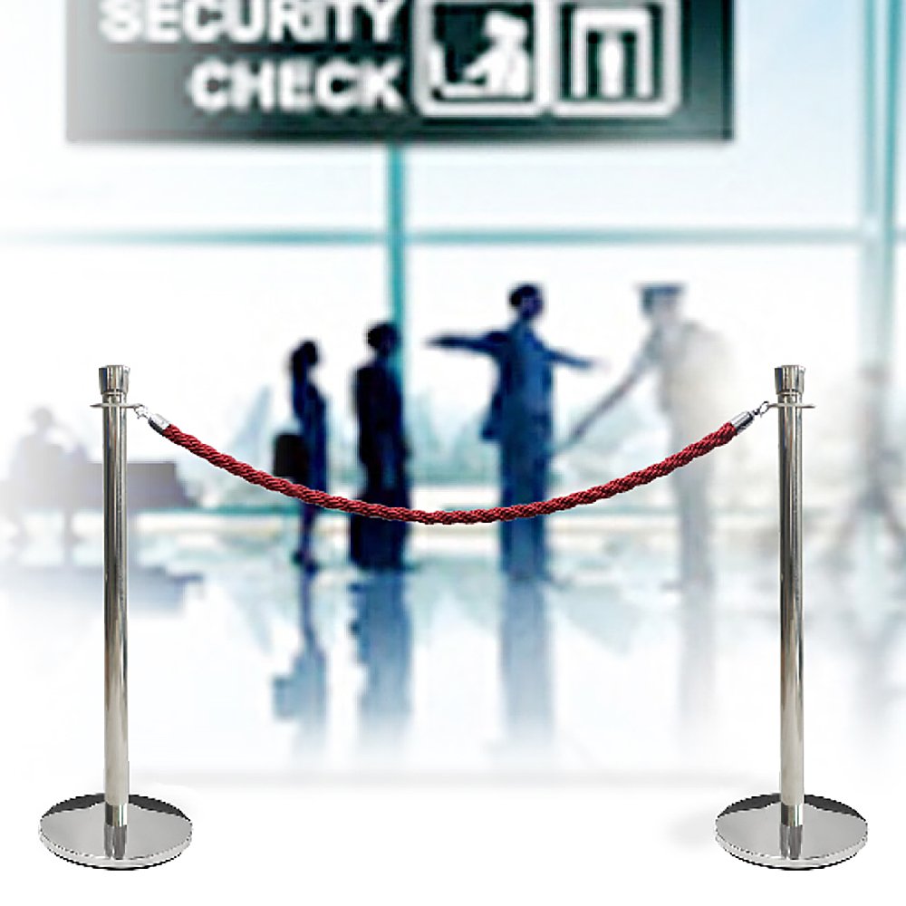 Crowd Barrier stand, silver, for rope/banner pole | Danish Sign Export