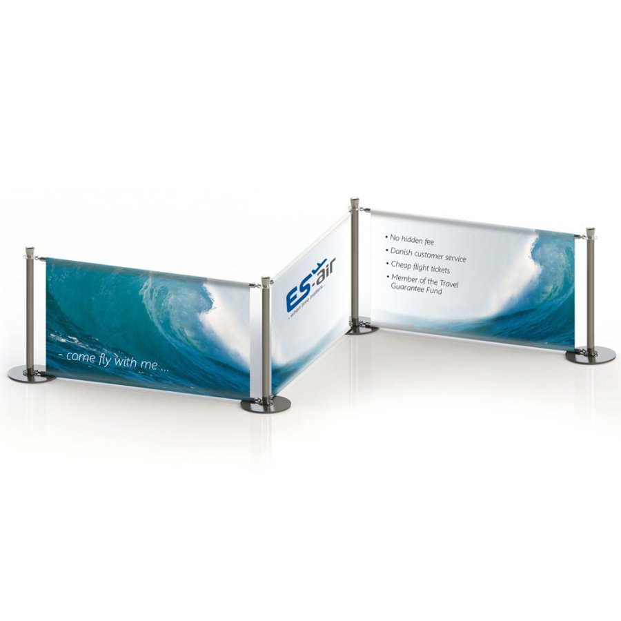 Crowd Barrier stand, silver, for rope/banner pole