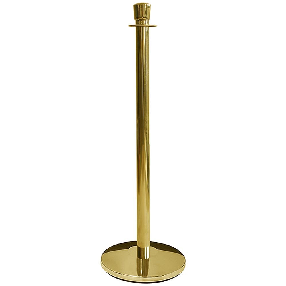 Crowd Barrier Rope, Gold. Base, Pole and Top for rope | Danish Sign Export