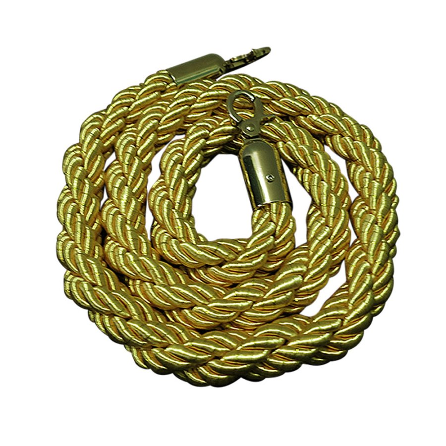 Golden rope with golden hooks for Crowd Barrier stands