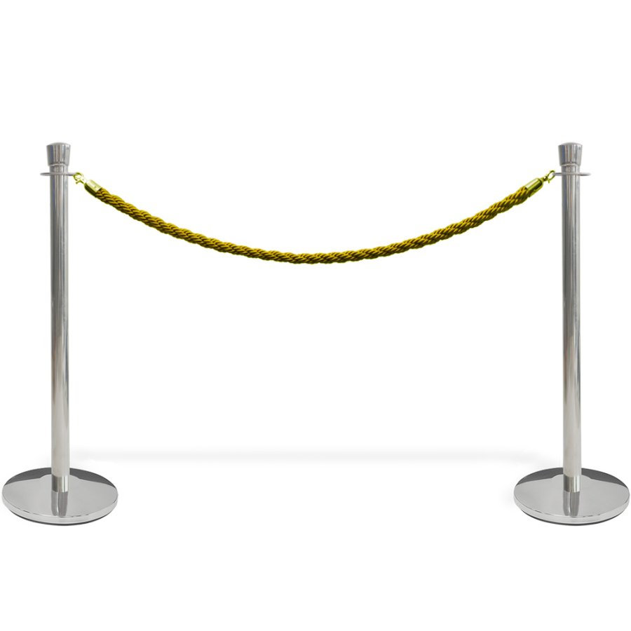 Golden rope with golden hooks for Crowd Barrier stands