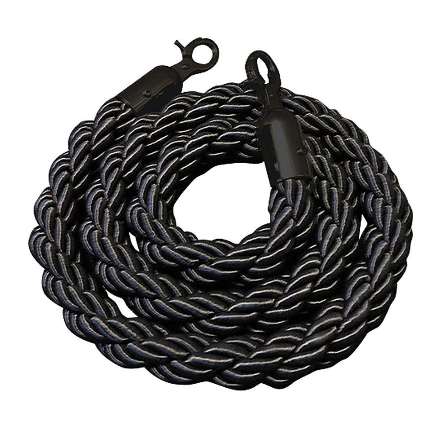 Black rope with black hooks for Crowd Barrier stands