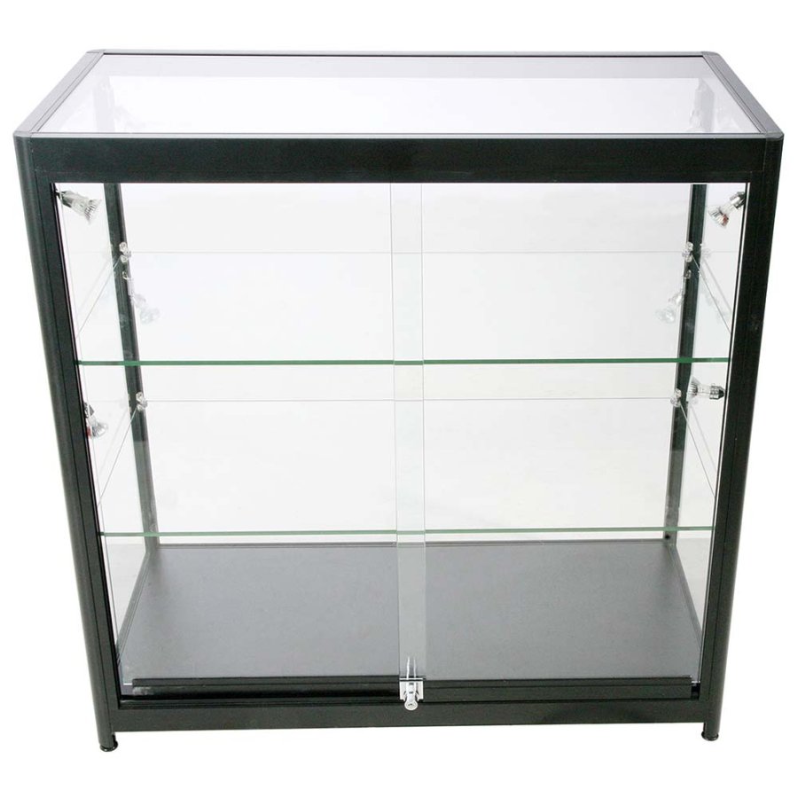 Showcase Counter Duo, black, with LED spots