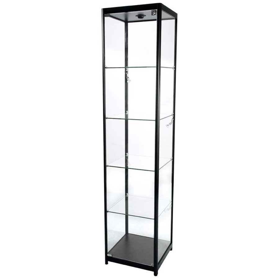 Showcase Tower Solo, black, with LED spots