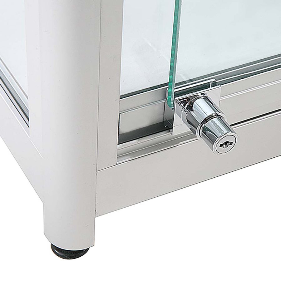 Showcase Tower Duo, silver, with LED spots