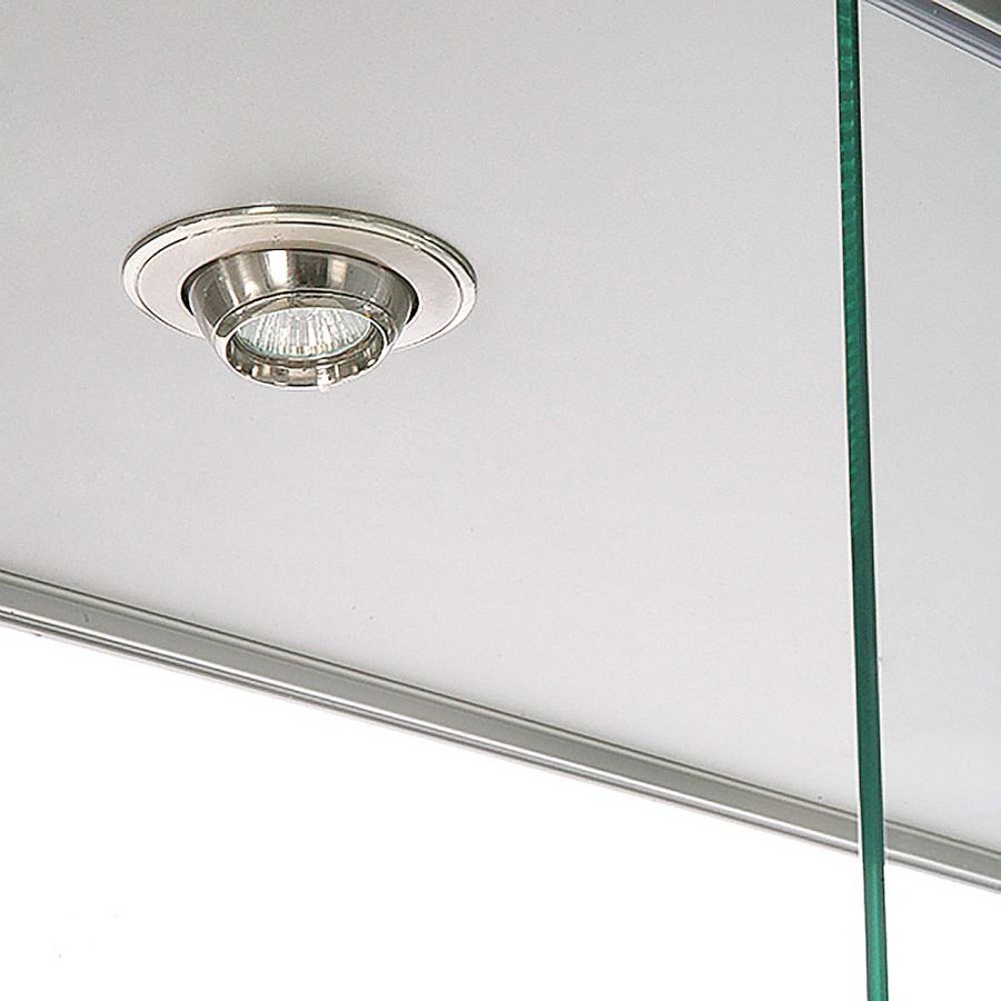 Showcase Tower Duo, silver, with storage and LED spots