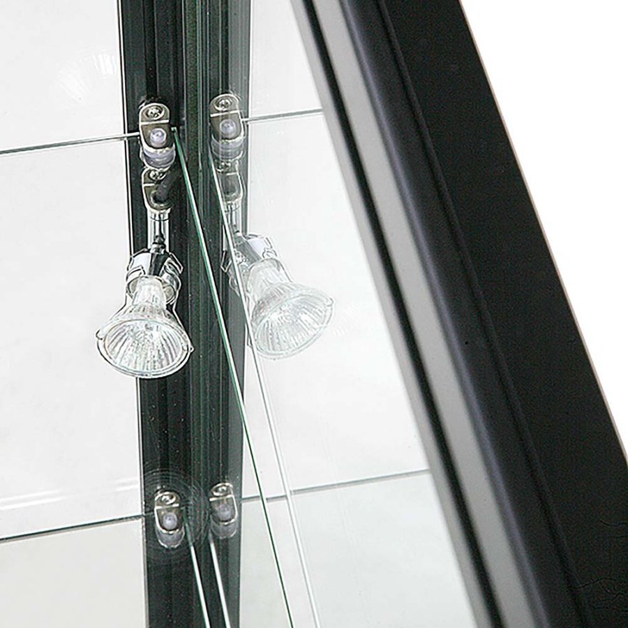 Showcase Counter Solo, black, with LED spots