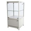 Showcase Counter Solo, silver, with storage and LED spots #1