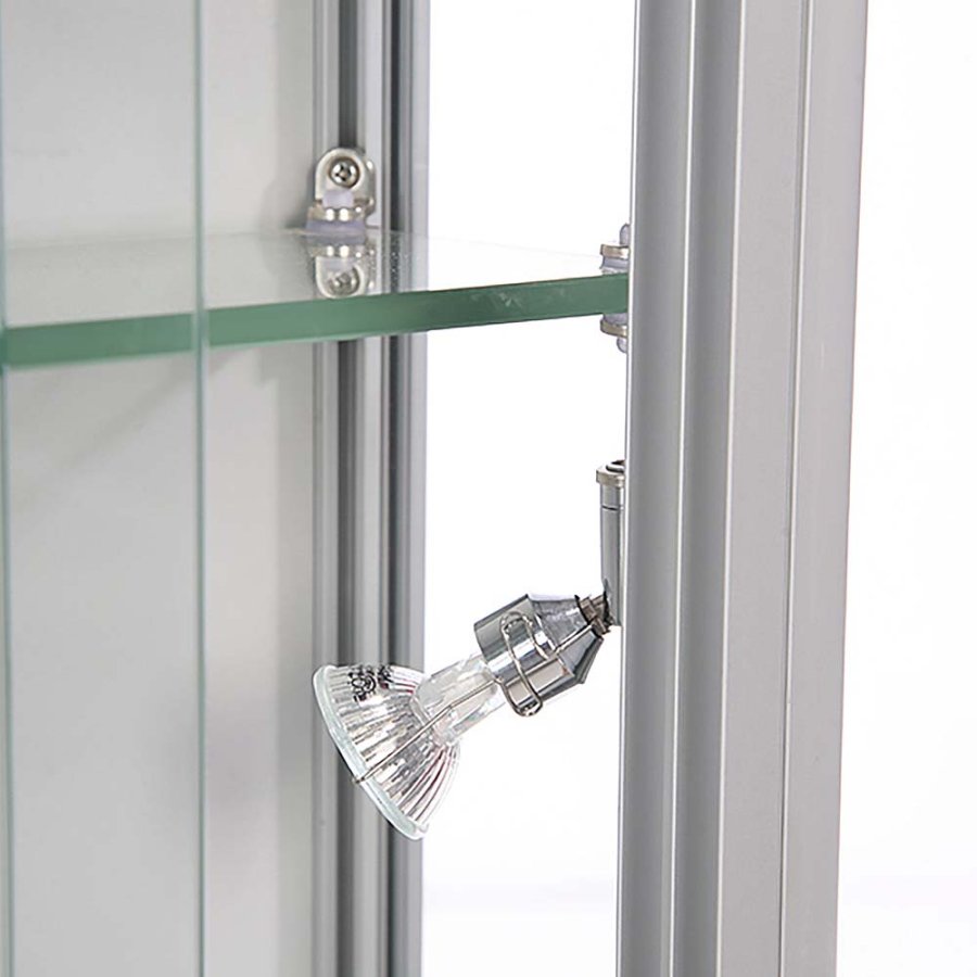 Showcase Wall Duo, silver, with LED spots