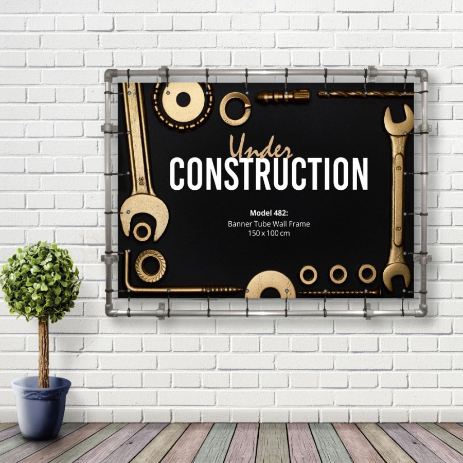 Banner Tube hanging square frame for wall 150 x 100 cm