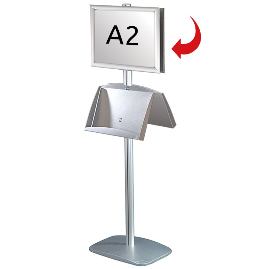 Free Standing Sign Holder, MultiStand, Double-Sided, 2 Snap Frame, 2 steel shelves, A2 - 42 x 59,4 cm