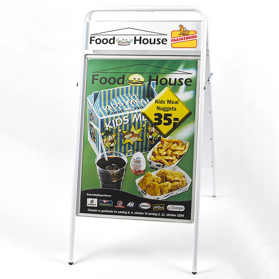 Expo Sign Pavement Board with logoplate, white, 50 x 70 cm