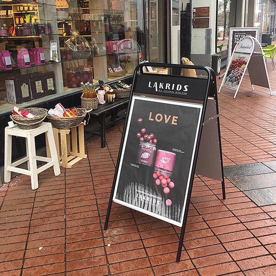 Expo Sign Pavement Board with logo plate, black, 50 x 70 cm