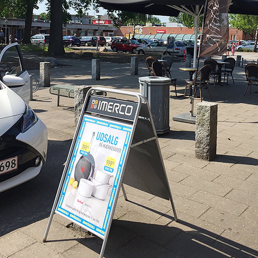 Expo Sign Pavement Board with logo plate, silver, 50 x 70 cm