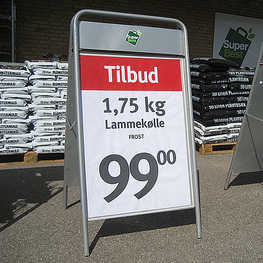 Expo Sign Pavement Board with logo plate, silver, 70 x 100 cm