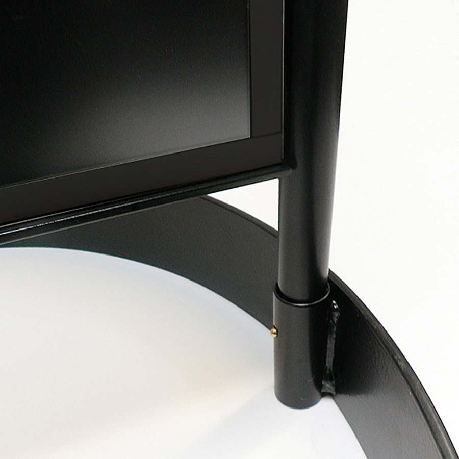 Gothic Circle Street sign with logo plate, black - A1