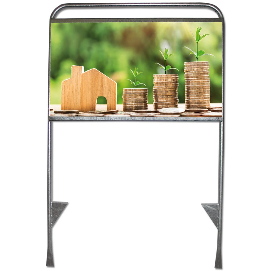 Estate Sign Standard, silver/steel, without panels