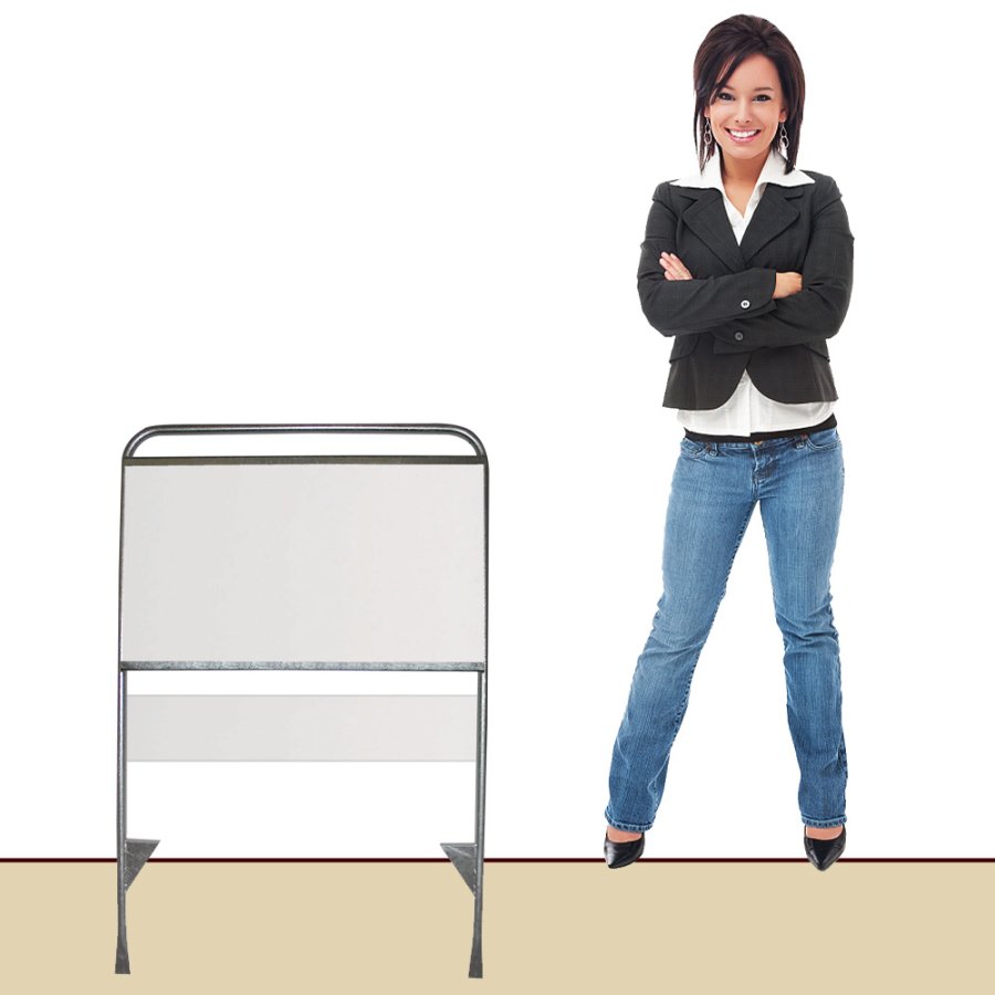 Estate Sign Standard, silver/steel, without panels