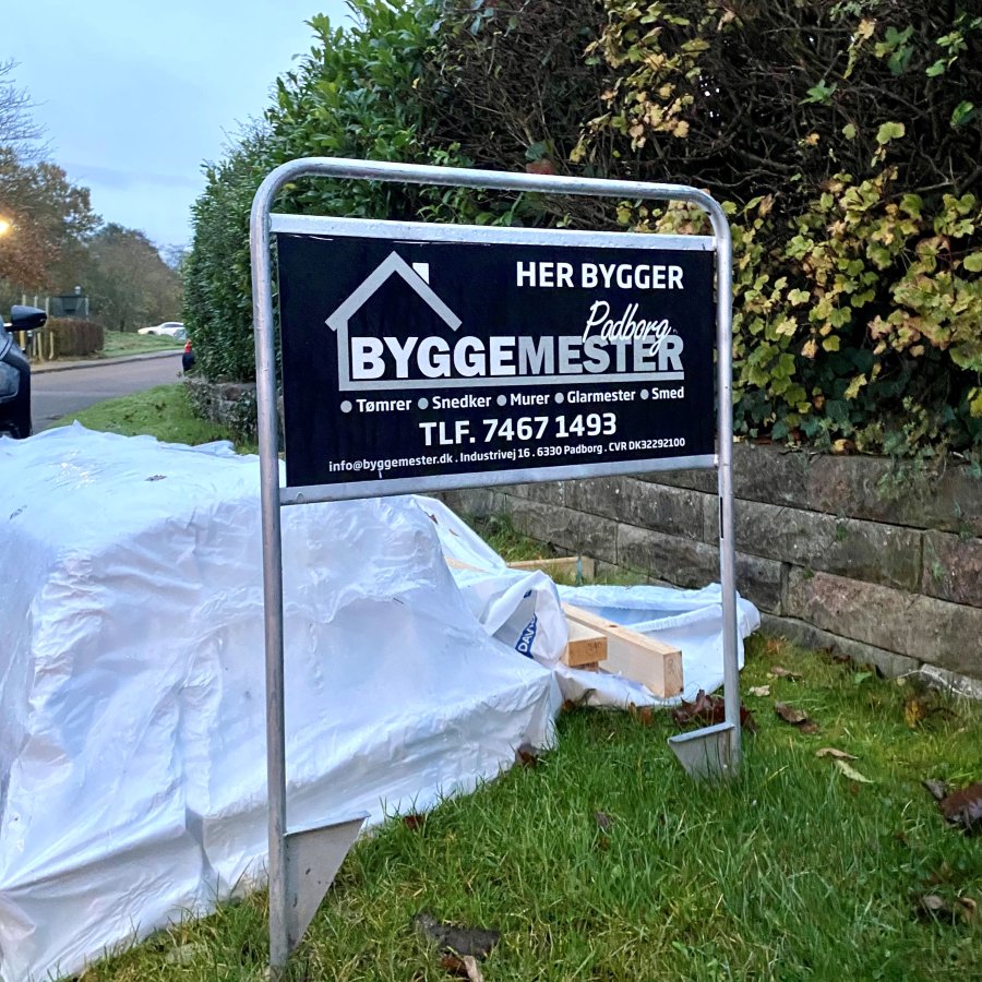 Estate Sign Standard, silver/steel, without panels