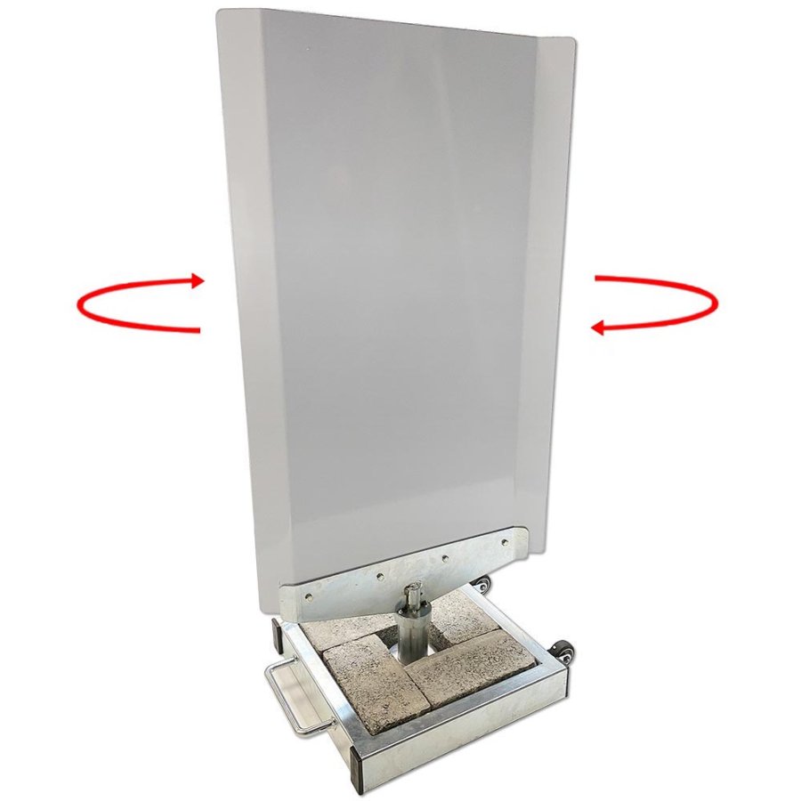 Outdoor Spin Sign, concrete stand