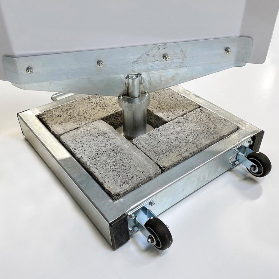 Outdoor Spin Sign, concrete stand