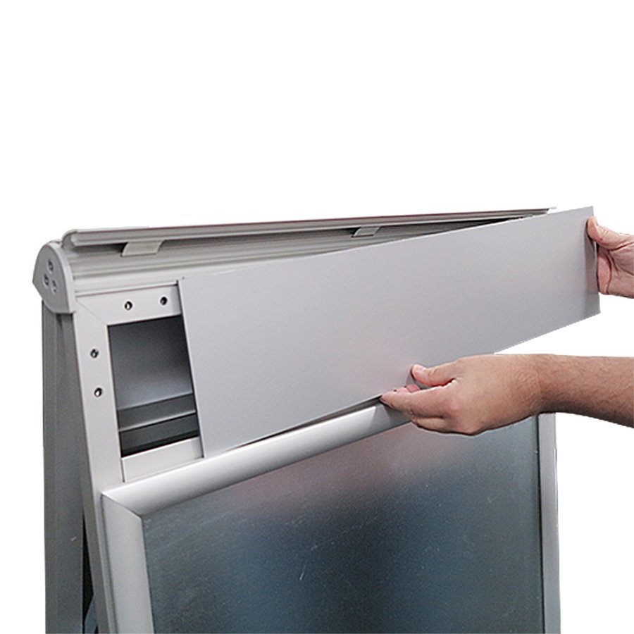 Alu-Line Logo-change Pavement Board, silver, 50 x 70 cm