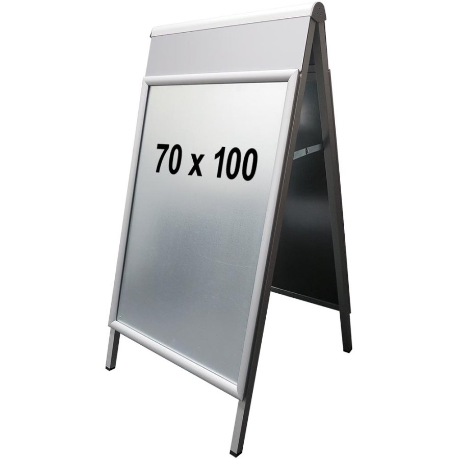 Alu-Line Logo-change Pavement Board, silver, 70 x 100 cm