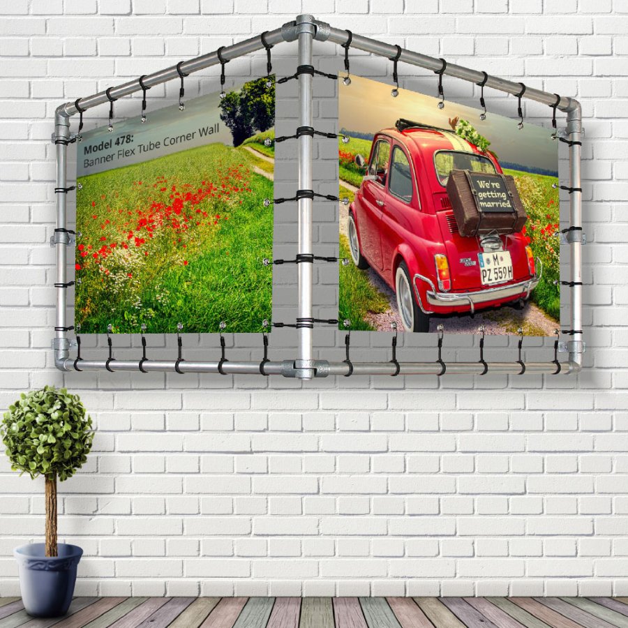 Banner Tube Hanging V frame for wall 100 x 50 cm