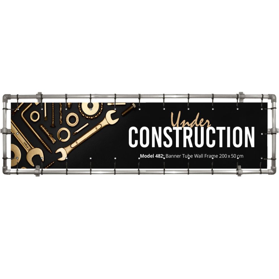Banner Tube hanging square frame for wall  200 x 50 cm